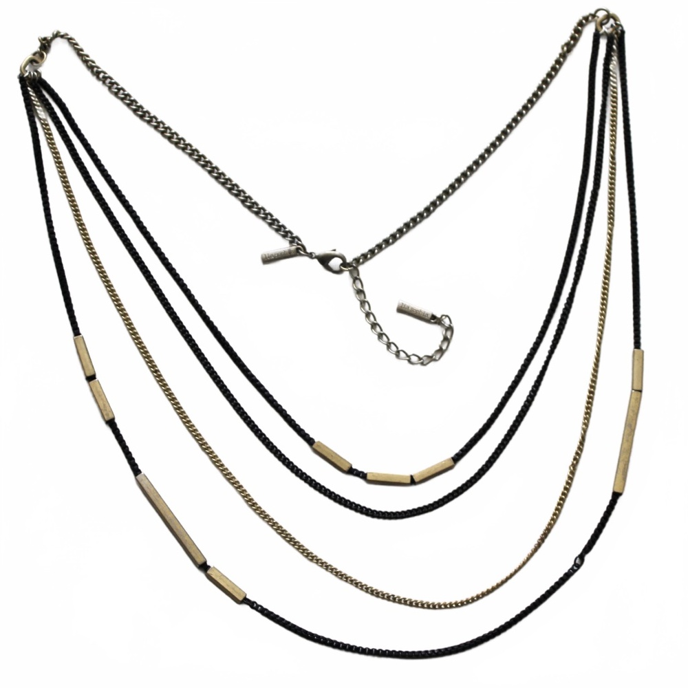 Necklace, Lia Sophia, Chain Style Black Goldtone - Picture 4 of 4